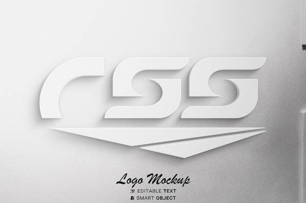 PSD 3d raised lettering mockup