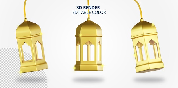 3d Ramadan decoration light icon with elegant color