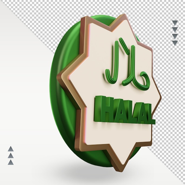 3d ramadan Halal icon rendering left view