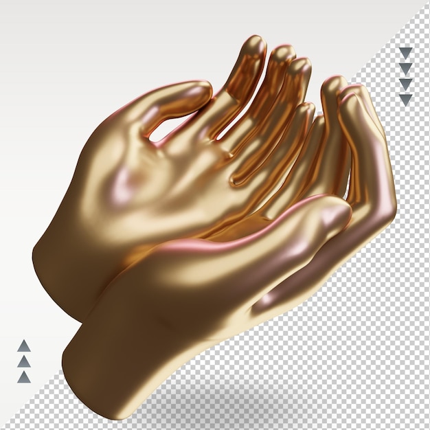 3d ramadan Hand Pray icon rendering right view