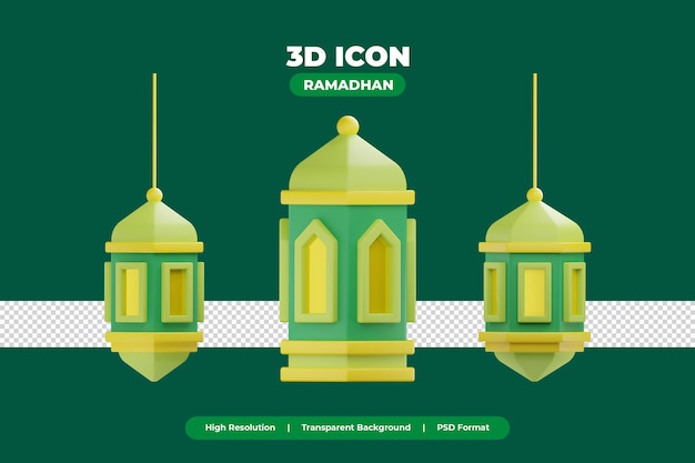 3d ramadan islamic element icon islamic lantern