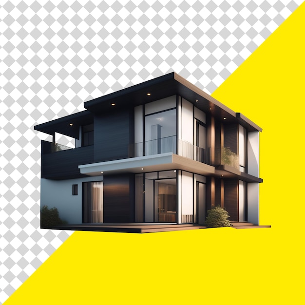 3d Real Estate Building Modern Luxury House Minimal Without Backgorund Transparent _ai_generated_