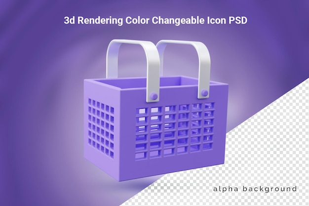 3d realistic basket icon