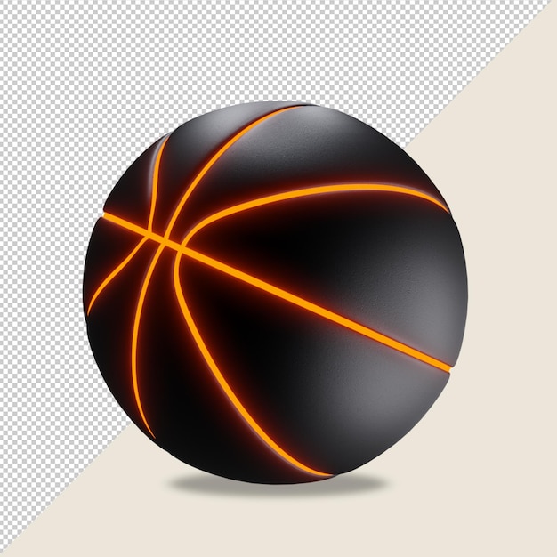 3d realistic black basketball Psd