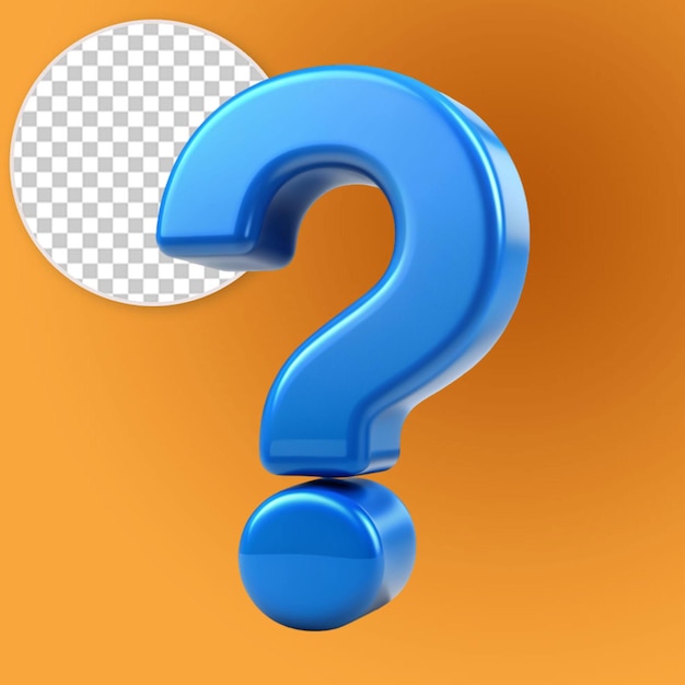 3d realistic blue question mark