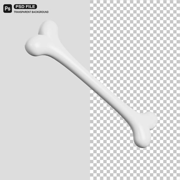 3D Realistic Bone Icon Illustration