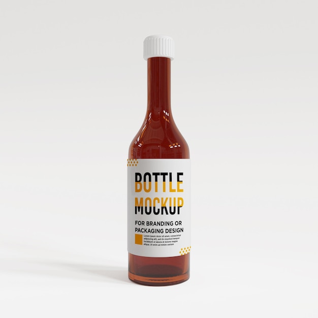 3d realistic bottle mockup with editable layer