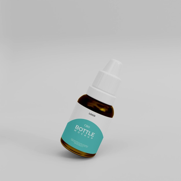 3d Realistic Cbd Bottle Mockup