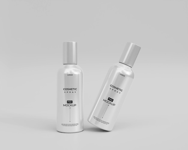 3d Realistic Cosmetic Spray Bottle Mockup