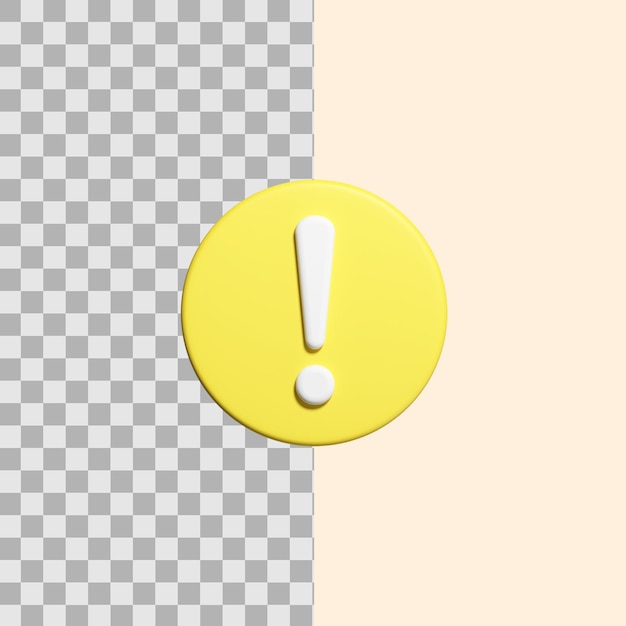 3D Realistic exclamation mark button illustration