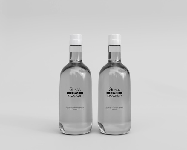 3d Realistic Glass Bottle Mockup