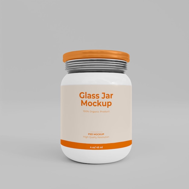 3D Realistic Glass Jar Mockup