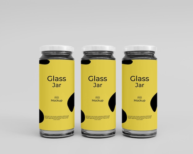 3d Realistic Glass Jar Mockup