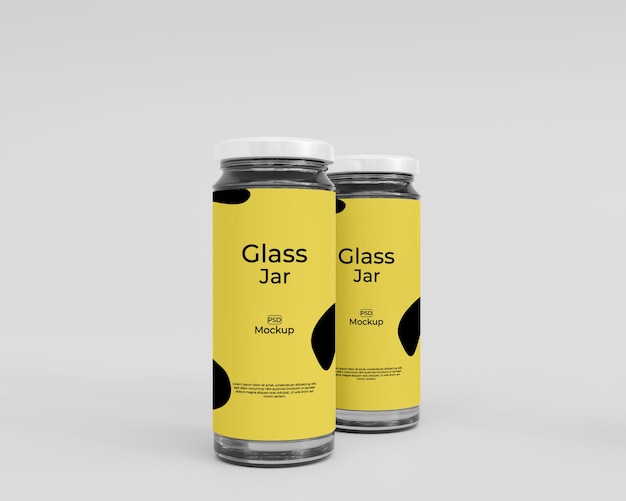 3d Realistic Glass Jar Mockup