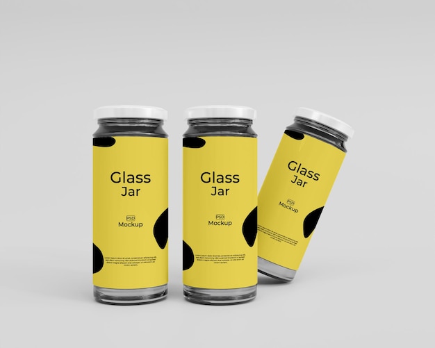 3d Realistic Glass Jar Mockup