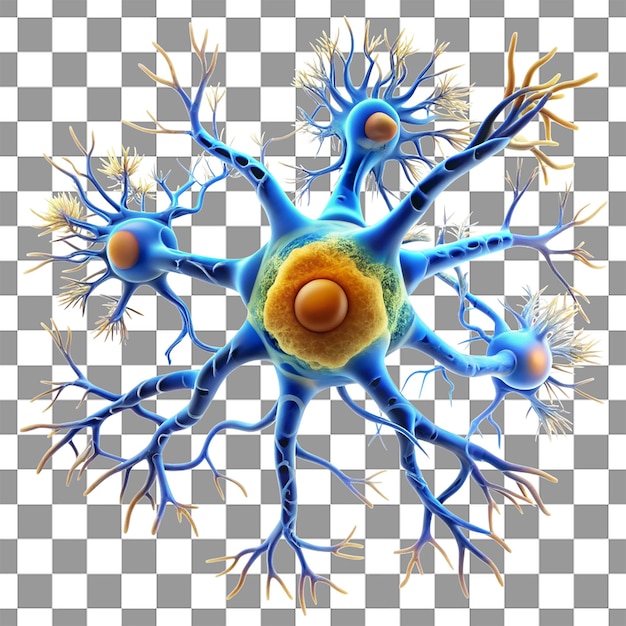 PSD 3d realistic illustration neuron cell