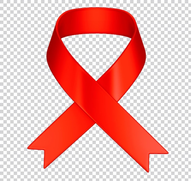 3d realistic isolated red ribbons for World Aids Day