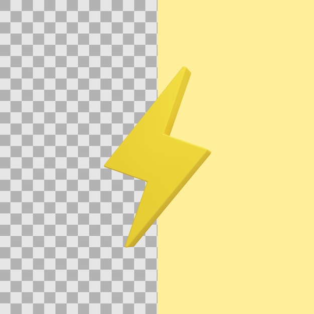 3D Realistic lightning bolt simple icon