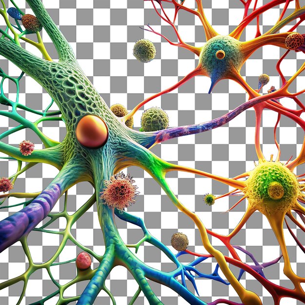 PSD 3d realistic nerve tissue 3d illustration of nerve tissue