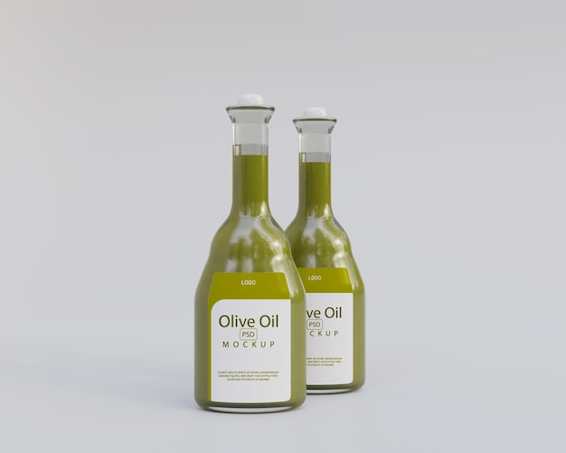 3d Realistic Olive Oil Mockup