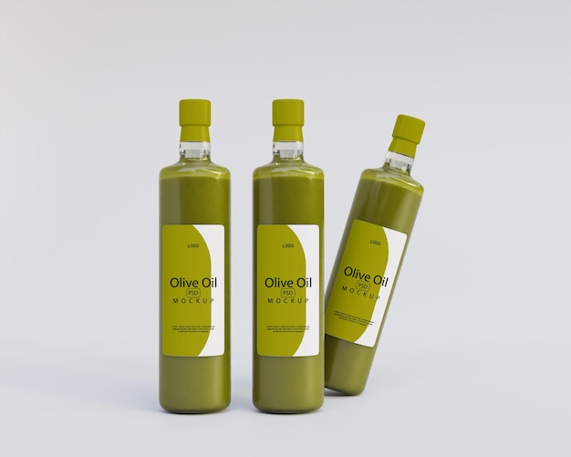 3d Realistic Olive Oil Mockup