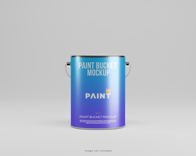 3d realistic paint bucket mockup