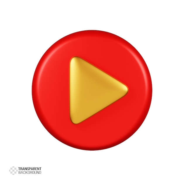 PSD 3d realistic play button icon