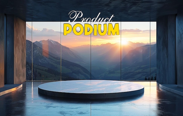 PSD 3d realistic podium background for minimalist product display