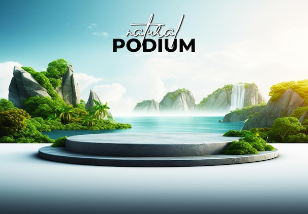 3d realistic podium background for product display