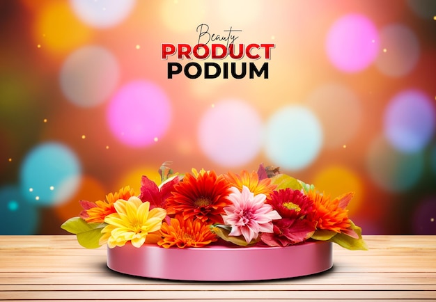 3d realistic podium background for product display