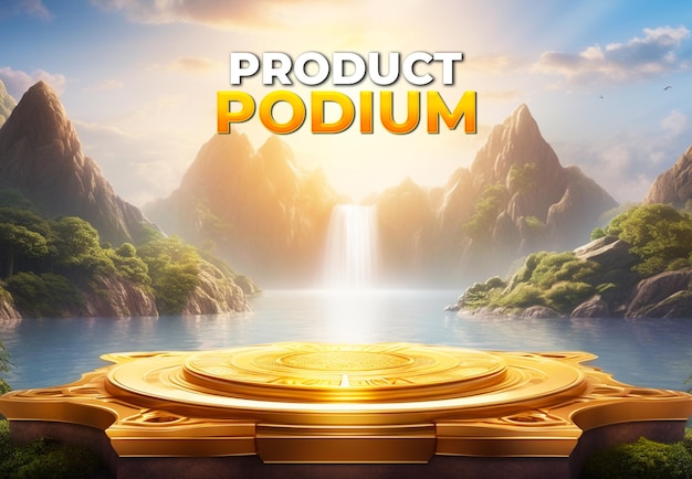 3d realistic podium background for product display