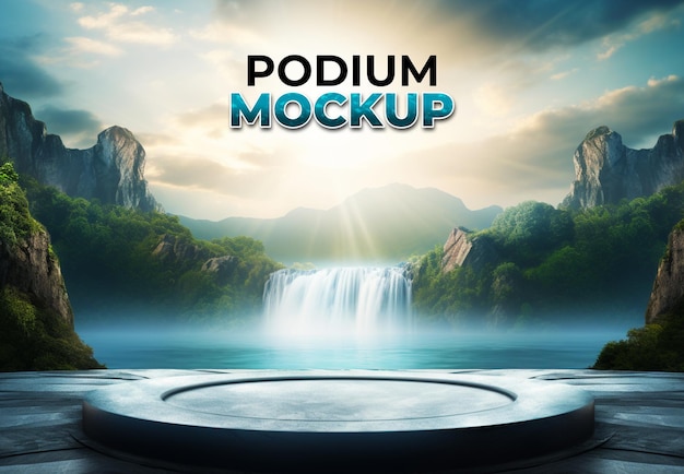 3d realistic podium background for product display