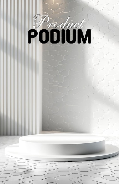 3d realistic podium banner for product display