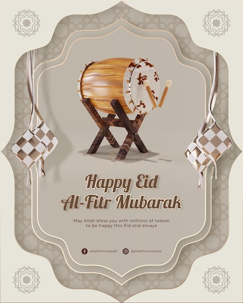 3d realistic rendered illustration of Ramadan and Eid with a golden mosque camel lantern dates