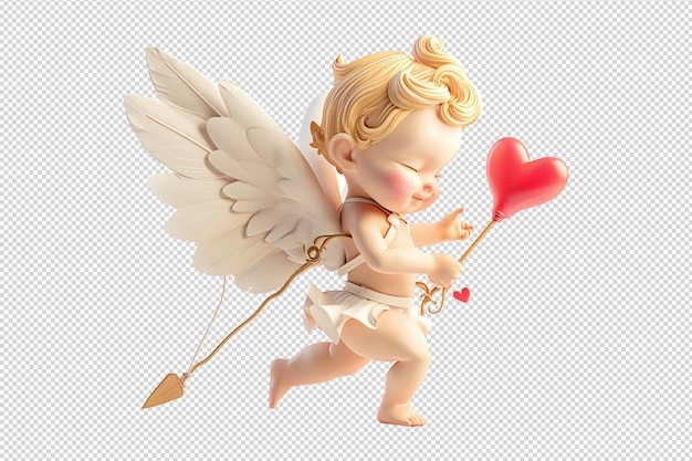 3d realistic valentines day with cute cupid background