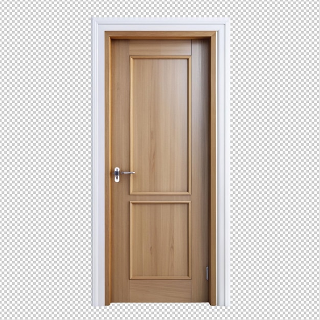 PSD 3d realistic vector icon illustration white wooden door opened and closed