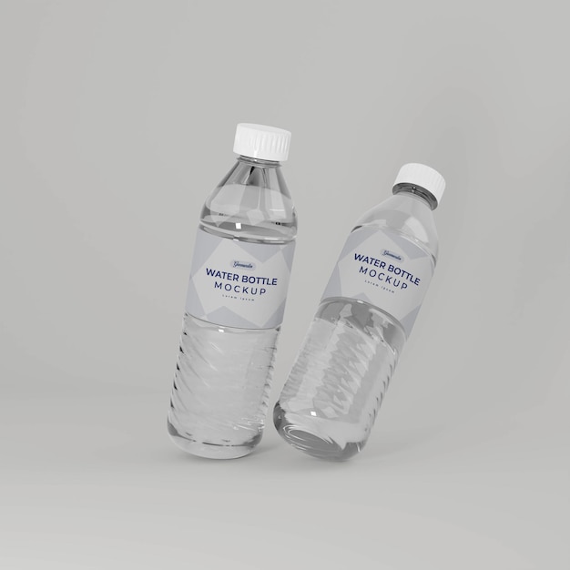 3d realistic water bottle mockup