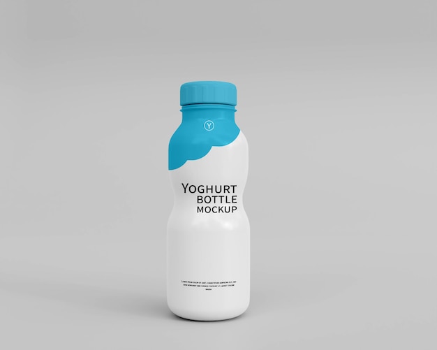 3d Realistic Yoghurt Bottle Mockup