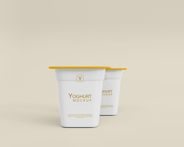 3d Realistic Yoghurt Cup Mockup