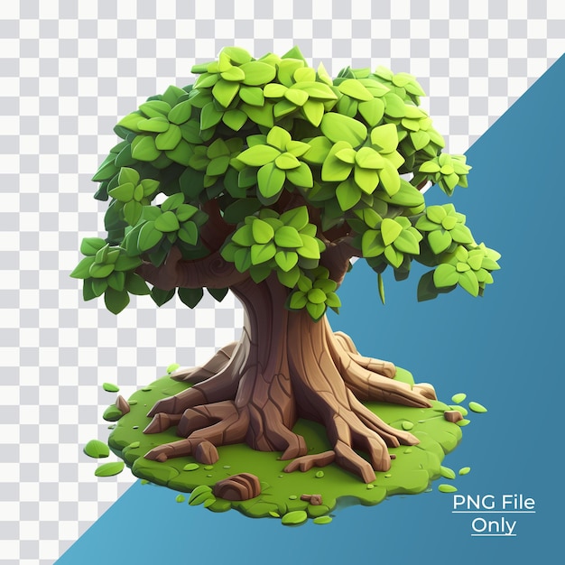 3d reality tree soft smooth lighting only png premium psd