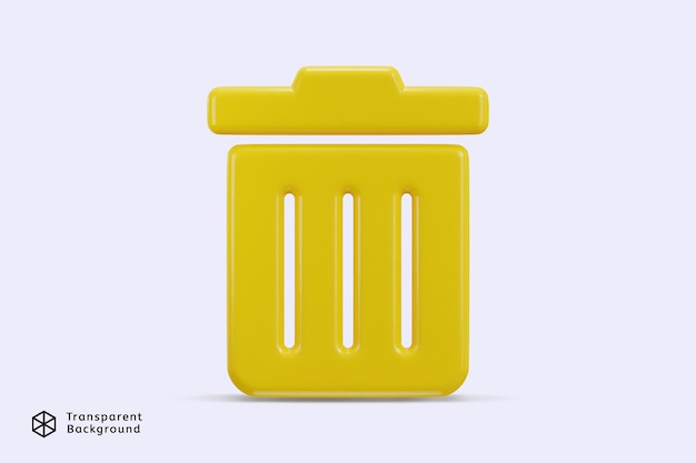 3d recycle bin icon symbol of trash can 3d vector illustration