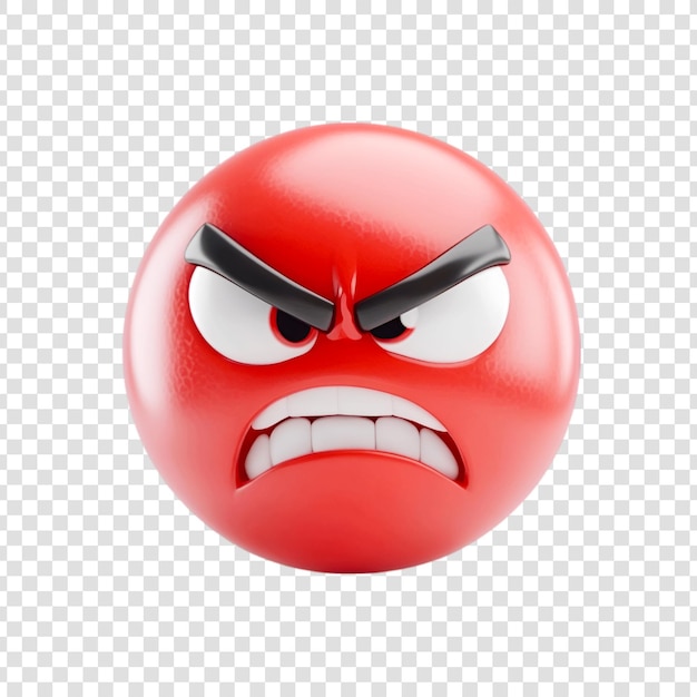 PSD 3d red angry emoji icon