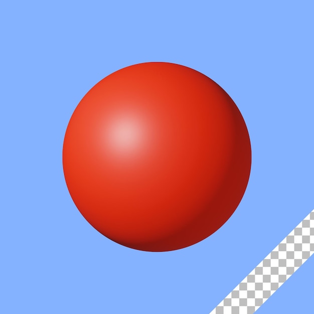 PSD 3d red ball geometric shape transparent background