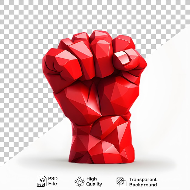 3d red cartoon hand isolated on transparent background png file