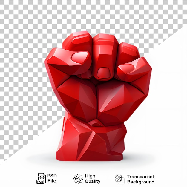 3d red cartoon hand isolated on transparent background png file