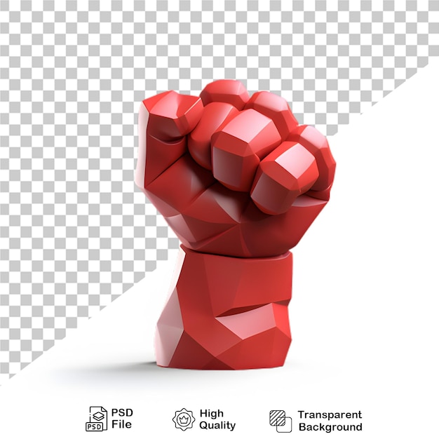 3d red cartoon hand sign isolated on transparent background png file