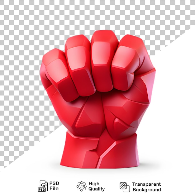 3d red cartoon hand sign isolated on transparent background png file