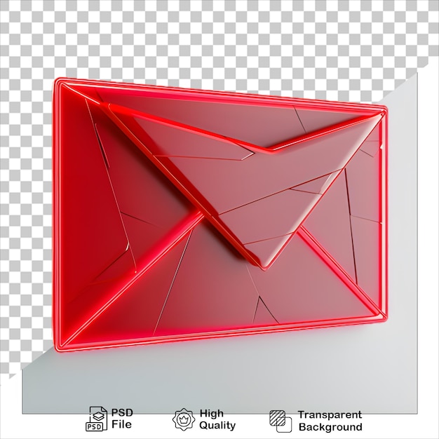 PSD 3d red envelope isolated on transparent background