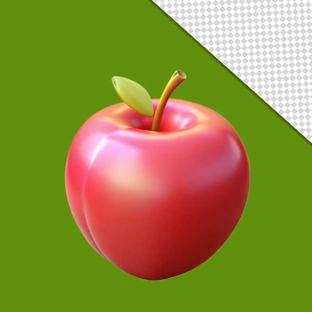 3d red fresh apple isolated con a transparent background