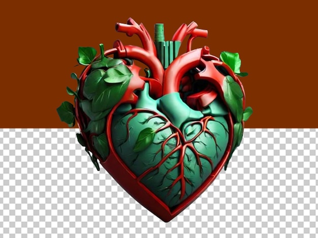 3D Red human heart